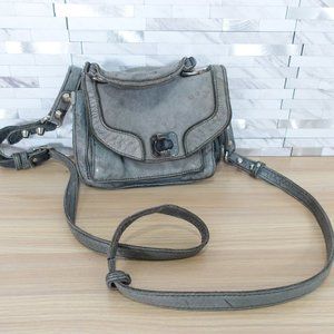 ZADIG VOLTAIRE Bag Leather Crossbody Blue Sling Studded Purse Small 2 Way 90s